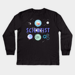 Scientist Gift Design Chemistry Physics STEM Kids Long Sleeve T-Shirt